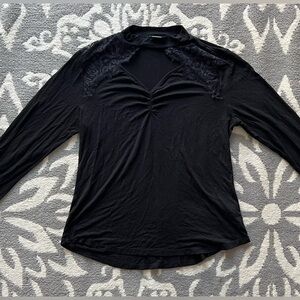 Size M Maurice’s Black Cut Out Lace Long Sleeve Top Top